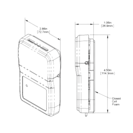 BAPI BA/CO-B4 Carbon Monoxide Sensor Room Dimension