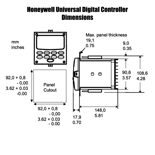 Honeywell DC3501CE3000210000 Single Loop Universal Digital Controller