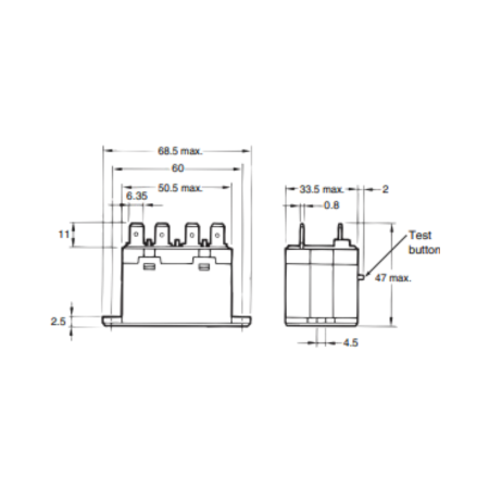 Omron G7L-1A-TUBJ-CBAC24 Power Relay SPST-NO Illustration