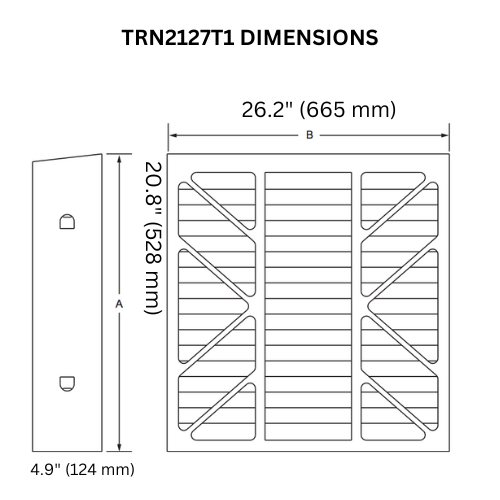Genuine Honeywell Resideo TRN2127T1 Filter Dimensions