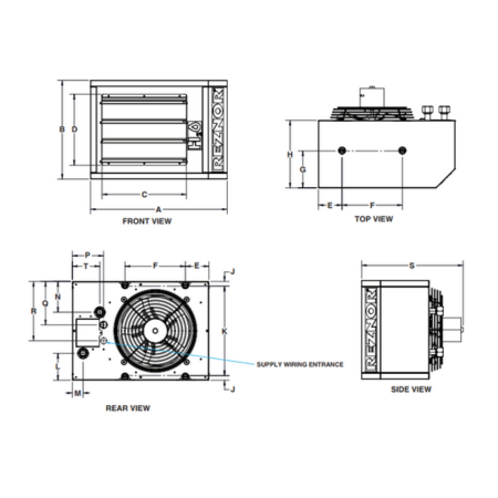 Reznor UWS0001007 Hydronic Unit Heater 1-Phase 115V 60 Hz Illustration