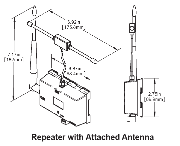 Automated Logic ALC/RPT49-EA-EZ Wireless Temperature and/or Humidity Transmitter Repeater 418 MHz to 900 Mhz with Extendable Di-Pole Antenna