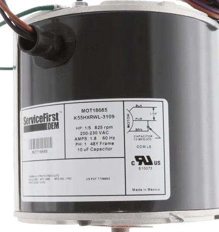 HVAC Single Phase Condenser Fan Motor Trane MOT18685