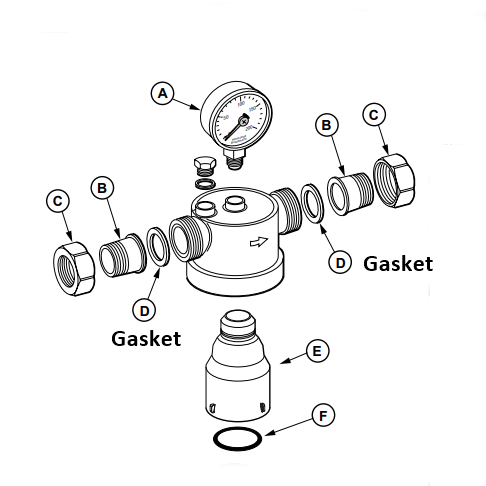 Honeywell Braukmann F76S Water Filter Head Illustration