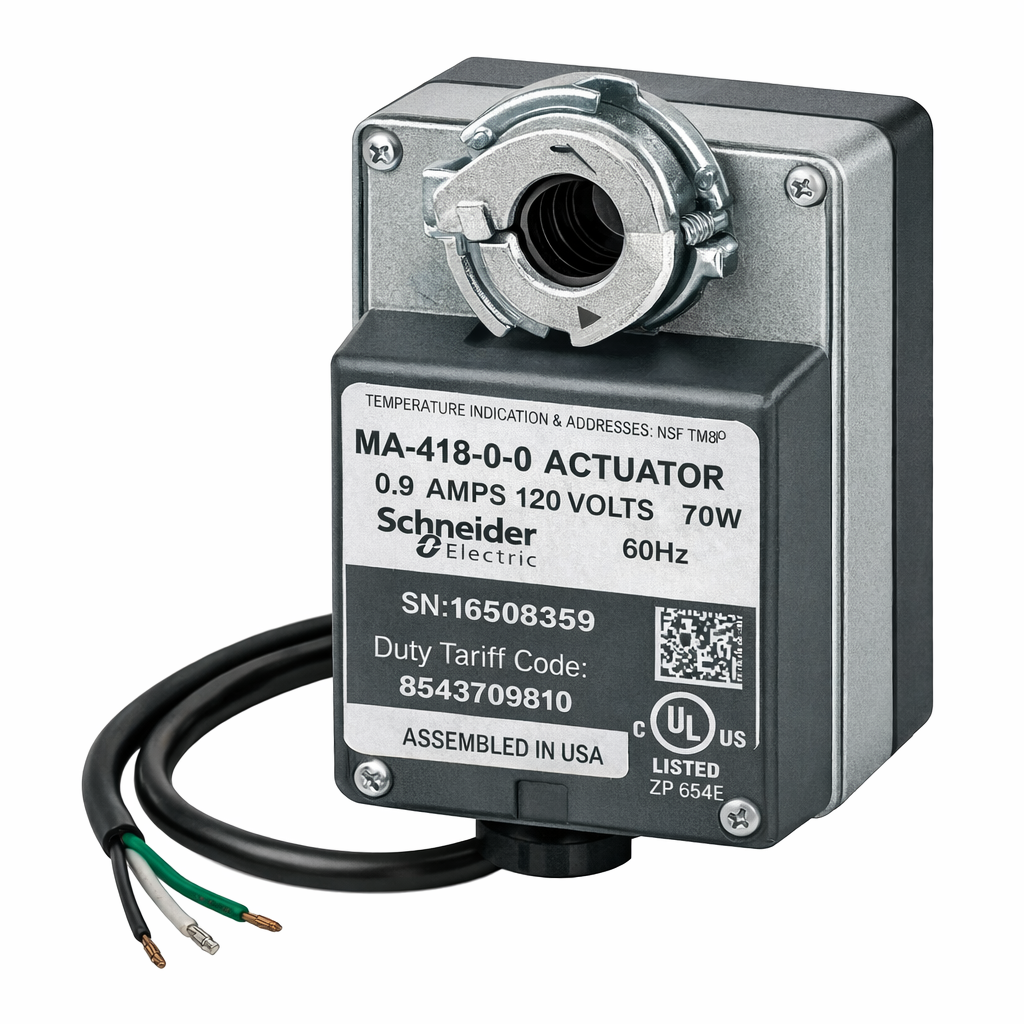 Barber Colman (Schneider Electric) MA-418 Two-Position Spring-Return Actuator 120V 60 lb-in Torque