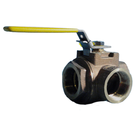 Conbraco 77-648-27 Bronze 3-Way Stainless Steel Ball Valve 2"