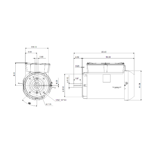 Grundfos 99883304 Single Phase Motor 2-Pole 5 Hp 208 / 230V