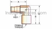 Alkon AQ70-DOT-4x2 1/4 x 1/8 NPT 90 degree FEMALE push to connect DOT approved