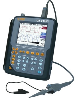 AEMC 2124.59 200MHz Hand-Held Oscilloscope Model OX7202III 200MHz (2x200MHz, Color, 50k memory, Harmonics, Recorder, Power)