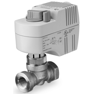 Siemens Building Technology 245-00213 Two-Way Zone Valve Assembly 24V Normally Closed Non-Spring Return 0-10VDC Actuator 1" 7.0Cv