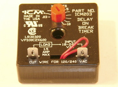 ICM Controls ICM 203 Delay On Break Adjustable .03 to 10 Minutes