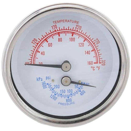 Teledyne Laars RA0079000 Temperature & Pressure Gauge 70-250F 0-225 PSI