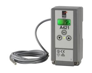 Johnson Controls A421GBF-02 Electronic Temperature Control 24V Front Panel LCD -40F to 212F Range with Temperature Sensor 6.6ft Cable