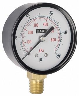 Baker LVBNA-100P Pressure Gauge 0-100 PSI