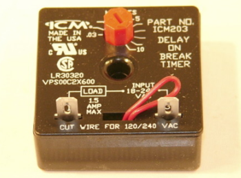 ICM Controls ICM 203 Delay On Break Adjustable .03 to 10 Minutes