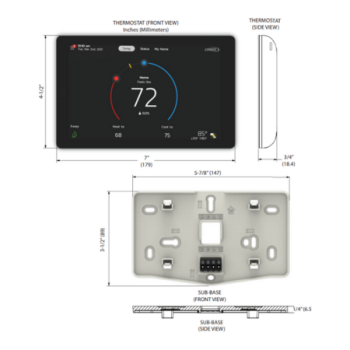 Lennox 22V24 (S40) Smart Thermostat Programmable with Touchscreen Wi-Fi 3 Heat/2 Cool