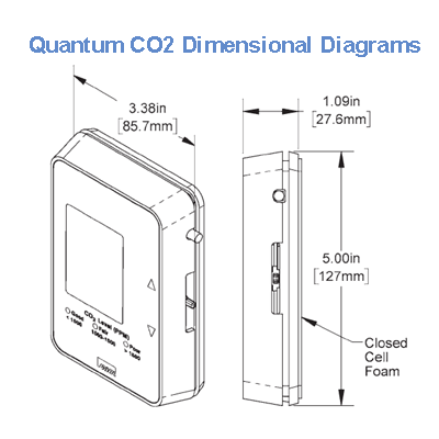 BAPI BA/AQP CO2 Room Sensor with BAPI-Stat Quantum Prime Enclosure